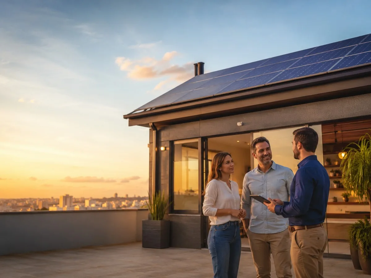 Painéis solares instalados em telhado, consórcio de energia solar em Ponta Porã e Mato Grosso do Sul